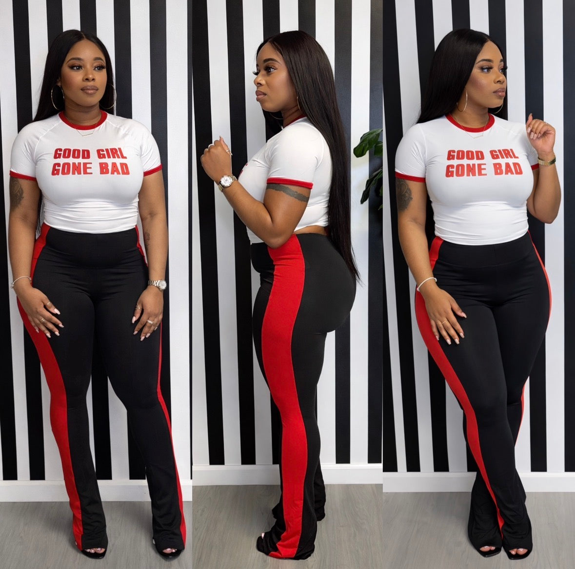 Good Girl Gone Bad Graphic Cropped Tee “Top Only”
