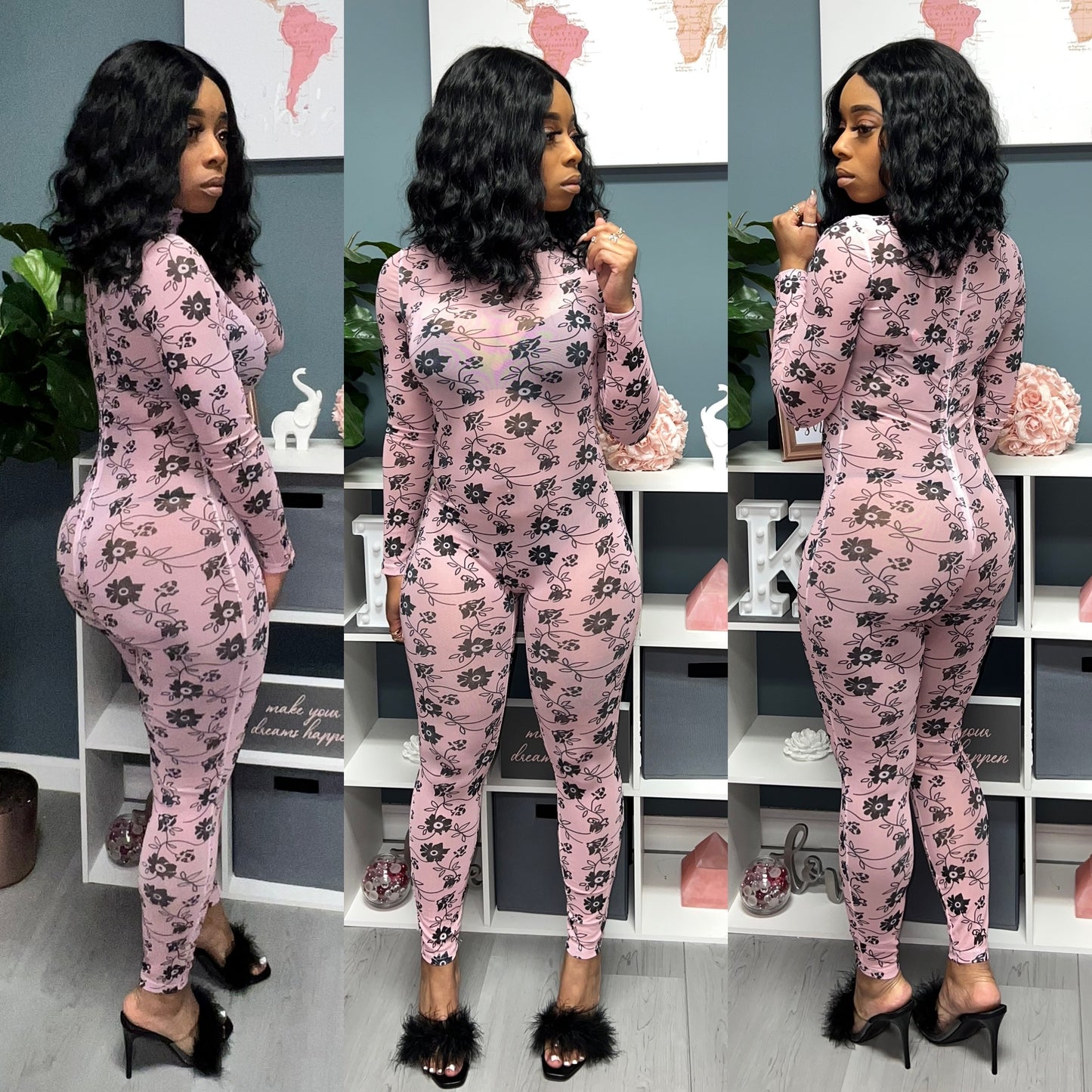 "Floral As Always" Mesh Jumpsuit