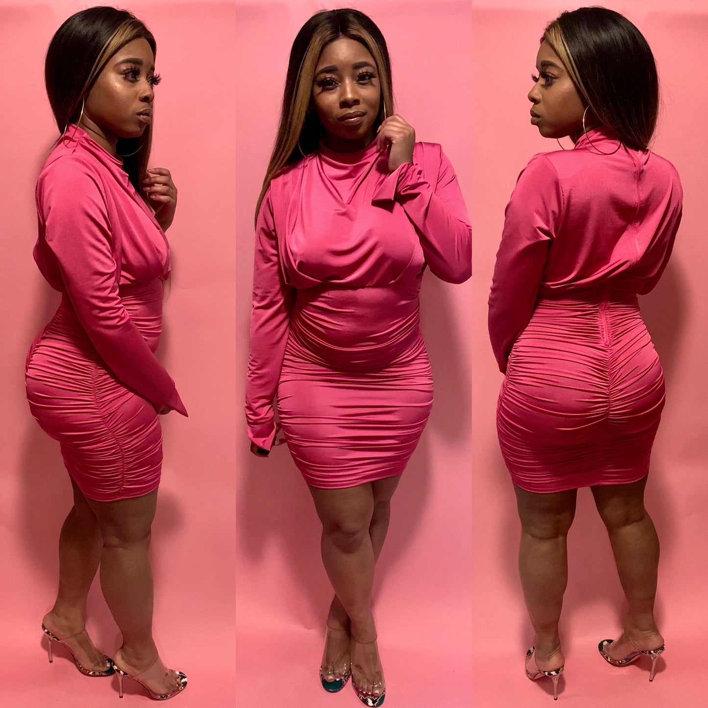 “Rosey” Runched Dress