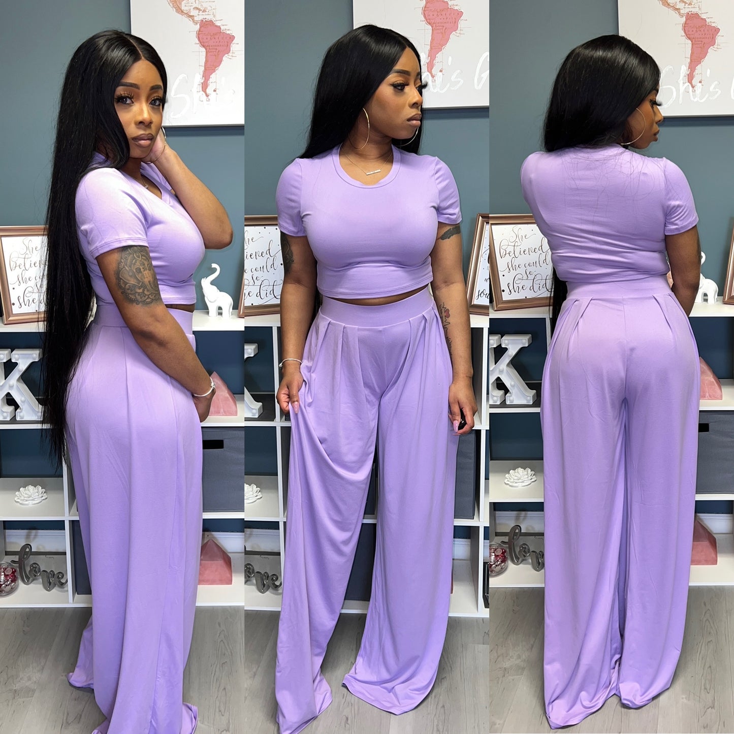 “Perfect Flow” (Lavender) Pants Set
