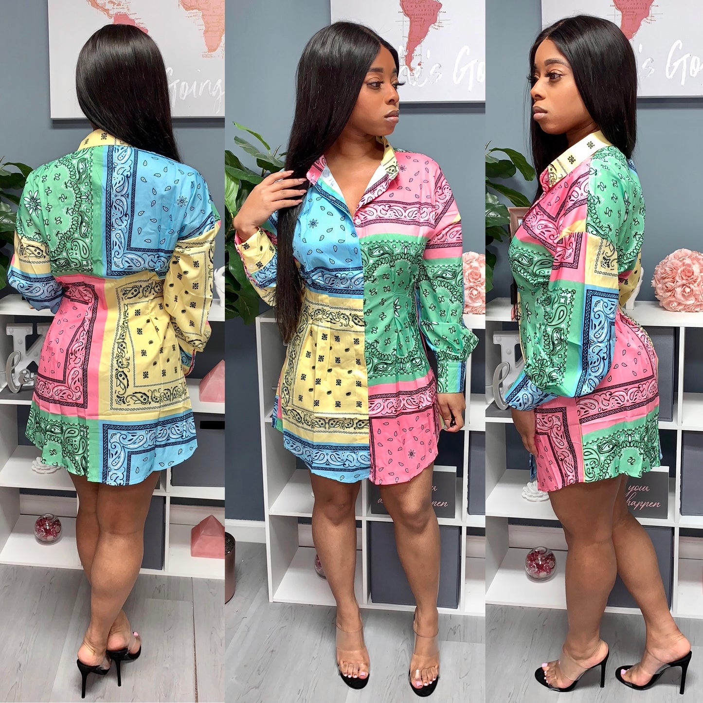 “Bandana Print” Casual Dress