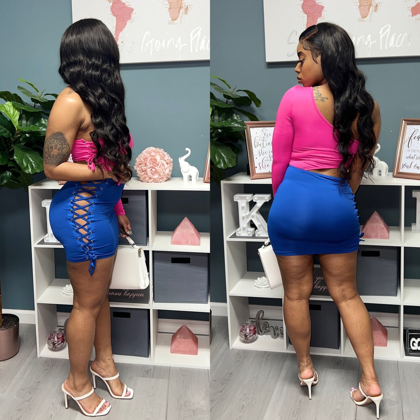 "Color Blocking" Mini Dress