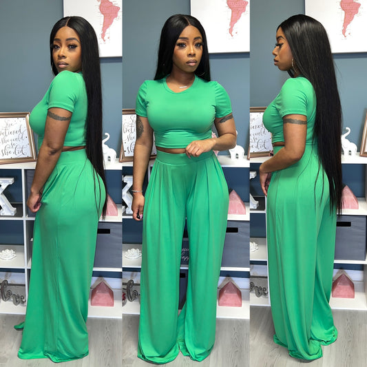 “Perfect Flow” (Green) Pants Set